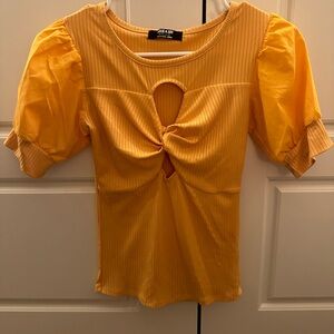 Yellow Cut Out Shirt